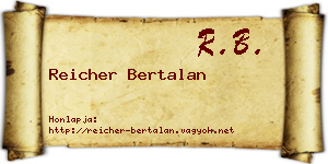 Reicher Bertalan névjegykártya